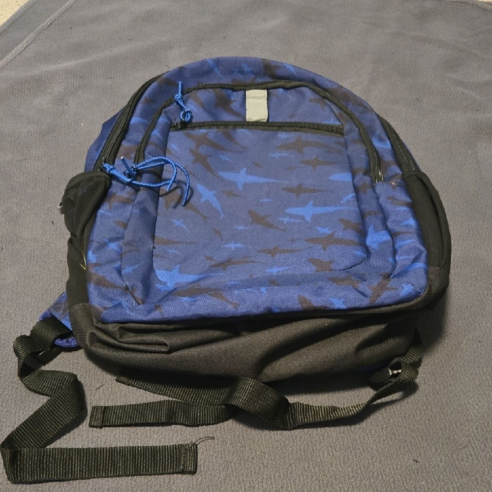 Blue and Black Kids Shark Backpack